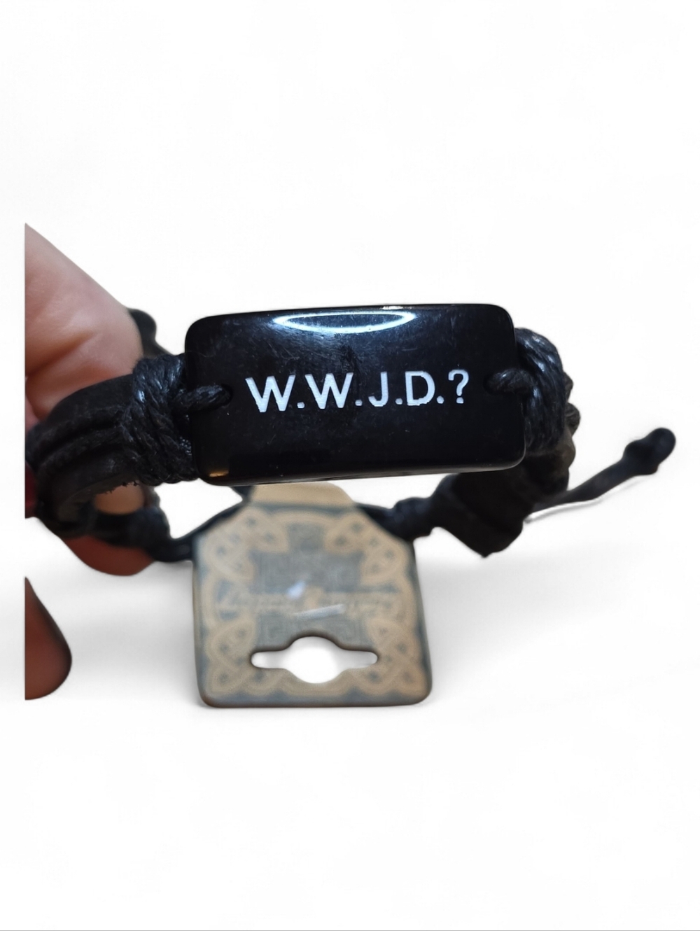 W.W.J.D.? Black Cord Bracelet